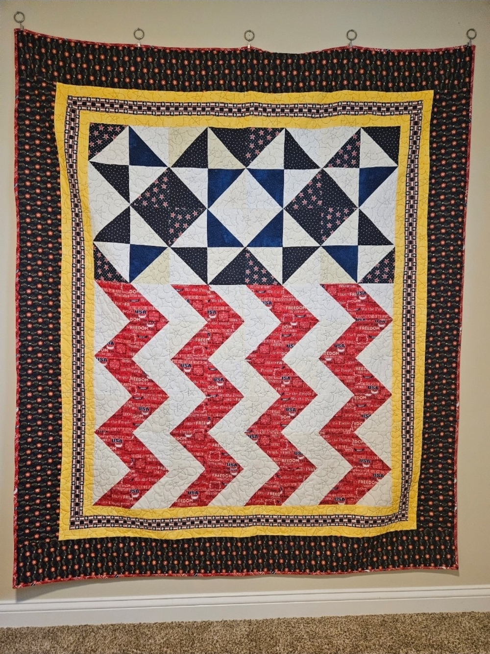 Patriotic Heartland Quilt Of VALOR in Red, White & Blue